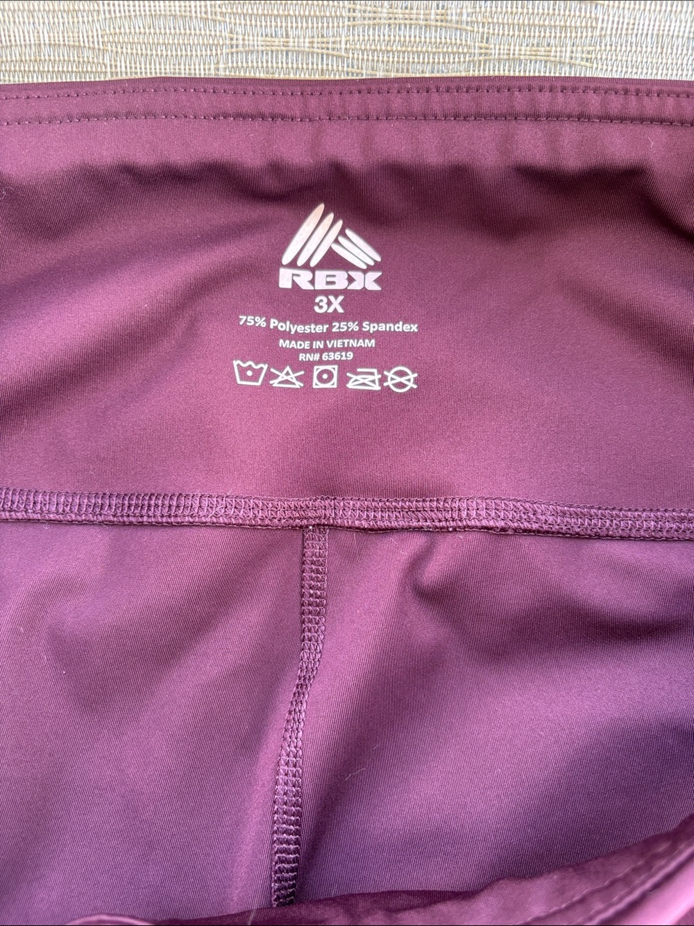 RBX Burgundy High-Waist Leggings with Side Pockets - Picture 6 of 7